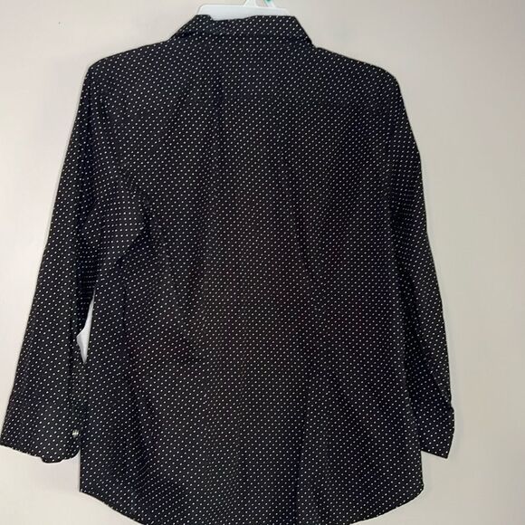 Chaps polkadot blouse button up down shirt top - Picture 9 of 9
